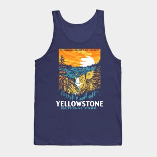 Yellowstone National Park - Lower Falls Vintage WPA Poster Style Tank Top